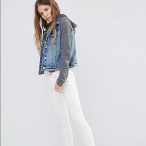hollister stretch hooded denim jacket